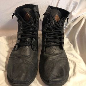 TOMs Black Boots - canvas